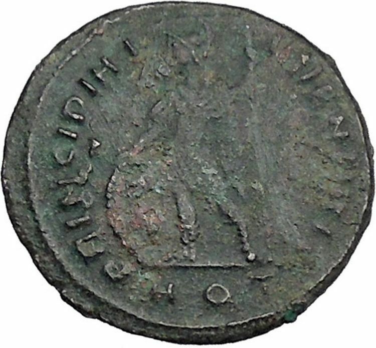 Crispus Roman Caesar with shield & spear 317AD Ancient Roman Coin i46815