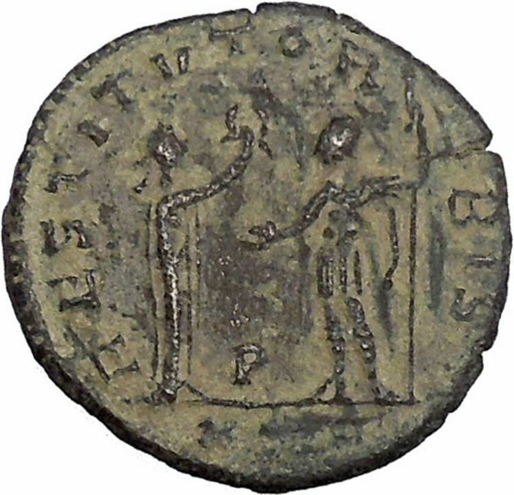 AURELIAN receiving wreath from woman 275AD Rare Ancient Roman Coin i46809