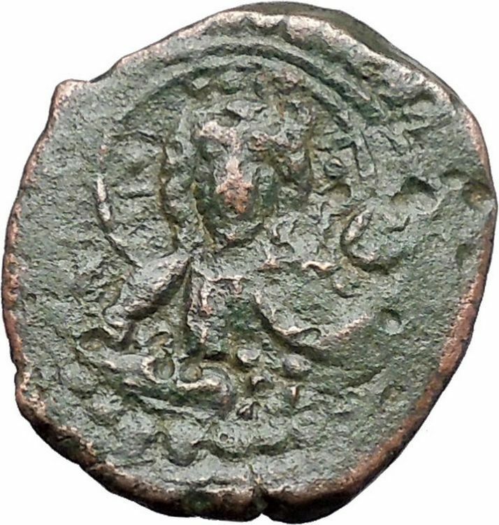 JESUS CHRIST Class K Anonymous Virgin1081AD CRUSADE Byzantine Follis Coin i48092