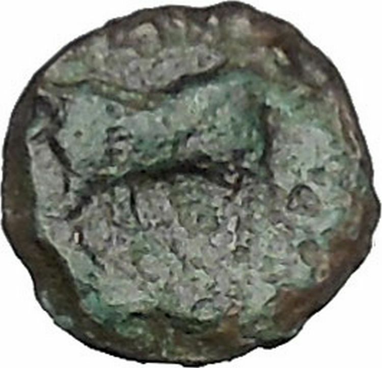 Boione in Aiolis 300BC Rare Authentic Ancient Greek Coin Female BULL i49035