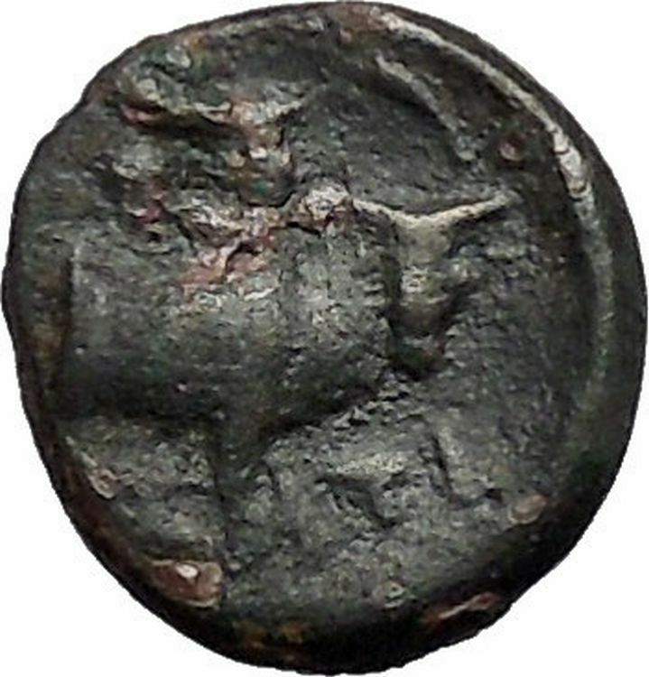 Histiaia in Euboia 338BC Nymph & Cow Authentic Ancient Greek Coin i49174