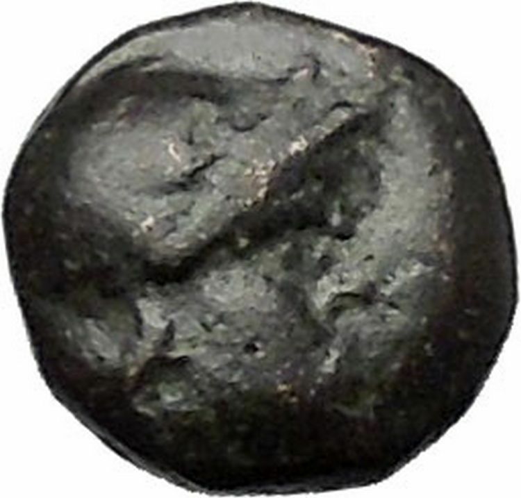 MYRINA in AEOLIS 400BC Athena Amphora Authentic Ancient Greek Coin i49555