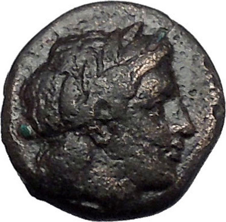 OLYNTHOS in MACEDONIA for CHALKIDIAN LEAGUE 432BC Apollo Lyre Greek Coin i49241