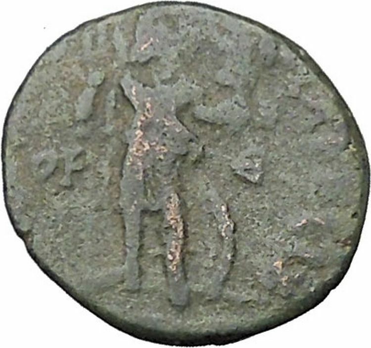 Honorius Authentic Rare Ancient Roman Coin Roma with trophy on spear i49781