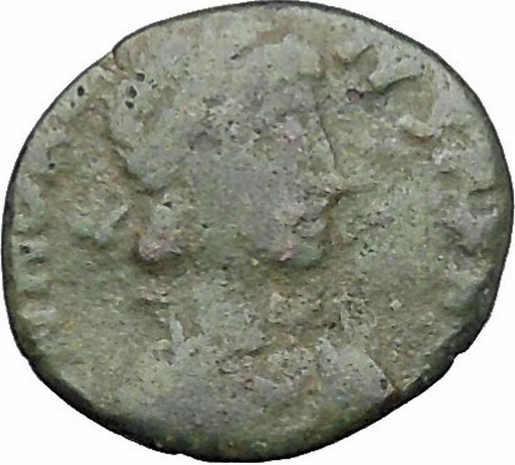 Honorius Authentic Rare Ancient Roman Coin Roma with trophy on spear i49781