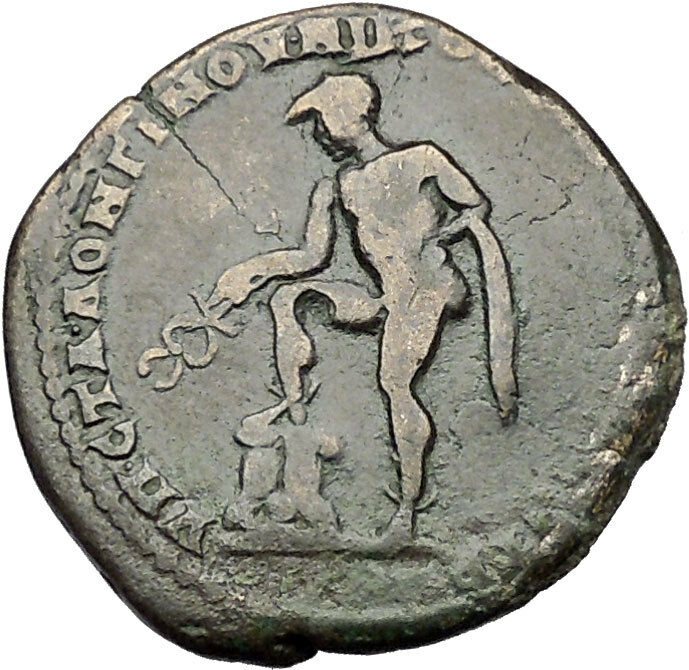 DIADUMENIAN 218AD son of Macrinus Nicopolis ad Istrum HERMES Roman Coin i50992