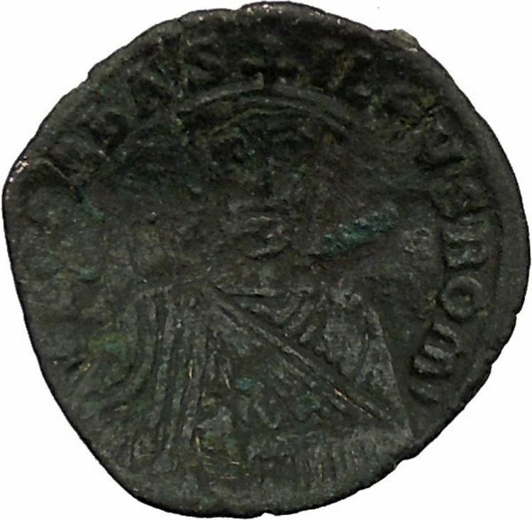 Leo VI, the Wise w purple silk roll 886AD Ancient Medieval Byzantine Coin i39344