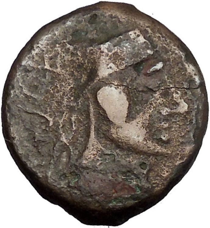 MALACA in SPAIN 2ndCenBC Hephaestus Vulcan Star Ancient Greek Coin i52693