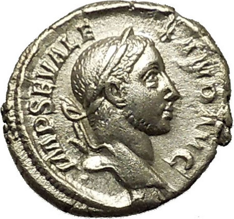 SEVERUS ALEXANDER 230AD Authentic Ancient Silver Roman Coin ROMA Cult i39829