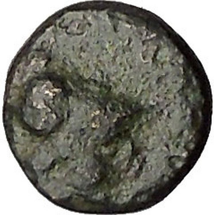 300BC Authentic Ancient Greek City Coin Greek Coin Athena Ear of grain i50563