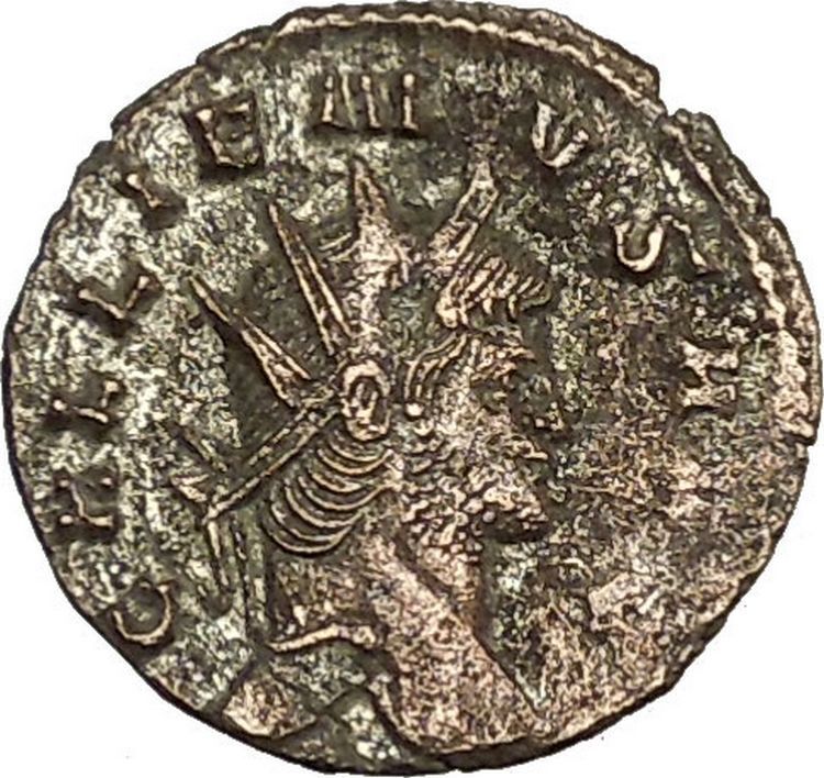 Gallienus Valerian I son Ancient Roman Coin Mars peace-bringing God i39925
