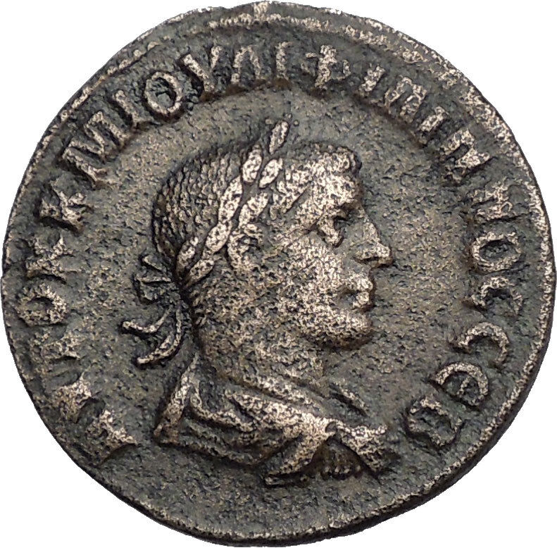 PHILIP II 244AD Zeugma in Commagene TEMPLE GROVE CAPRICORN Roman Coin i56062