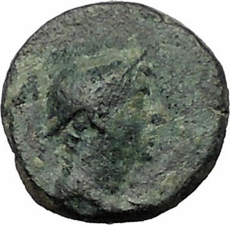 AIGAI in AEOLIS 2-1CenBC Hermes Goat Genuine Authentic Ancient Greek Coin i56298