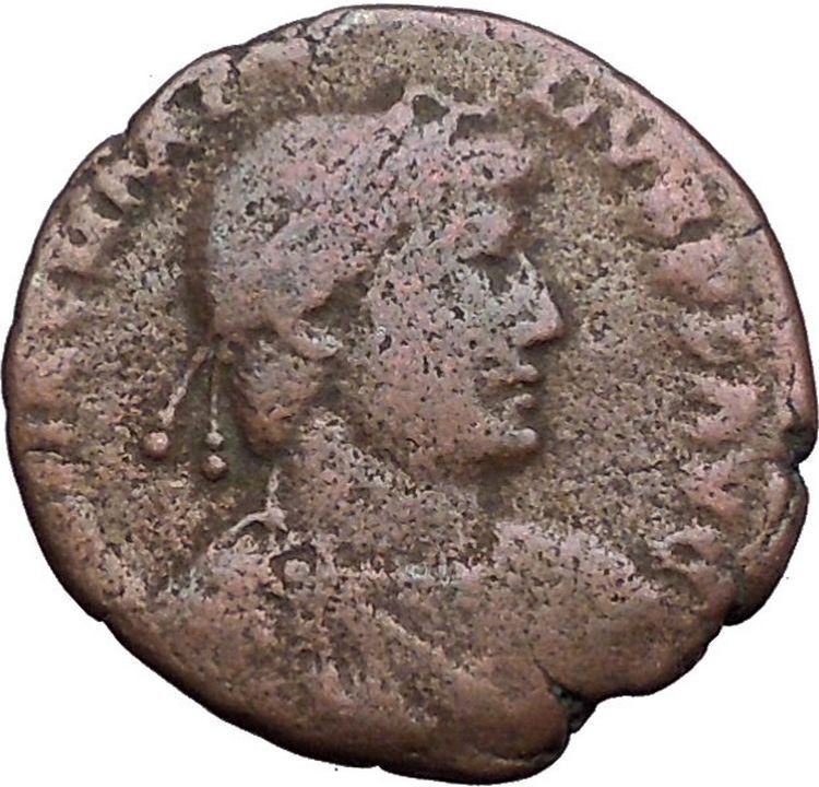 MAGNUS MAXIMUS 386AD Arles Lyon AE2 Ancient Roman Coin Chi-Rho Labarum i56330