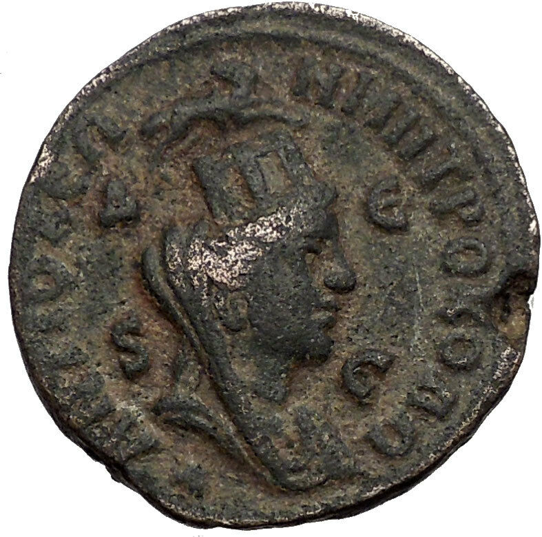 PHILIP II 244AD Antioch TYCHE RAM Large Authentic Ancient Roman Coin i56360