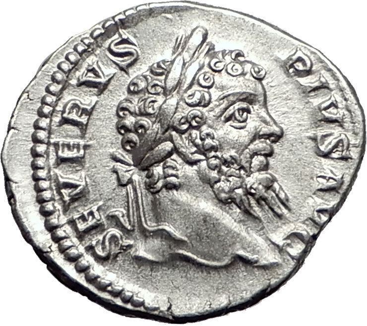 SEPTIMIUS SEVERUS 206AD Rome ROMA Authentic Ancient Silver Roman Coin i57981