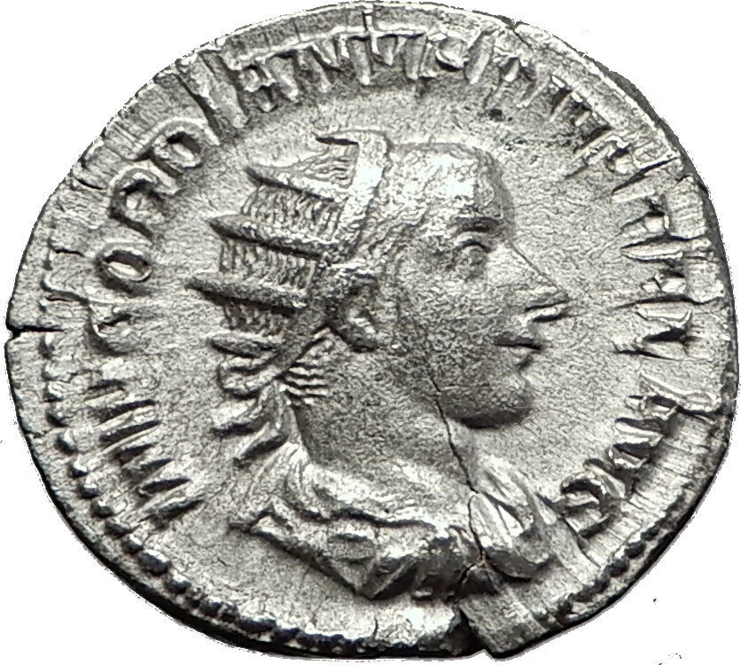 GORDIAN III 241AD Authentic Original Ancient Silver Roman Coin Laetitia i59036