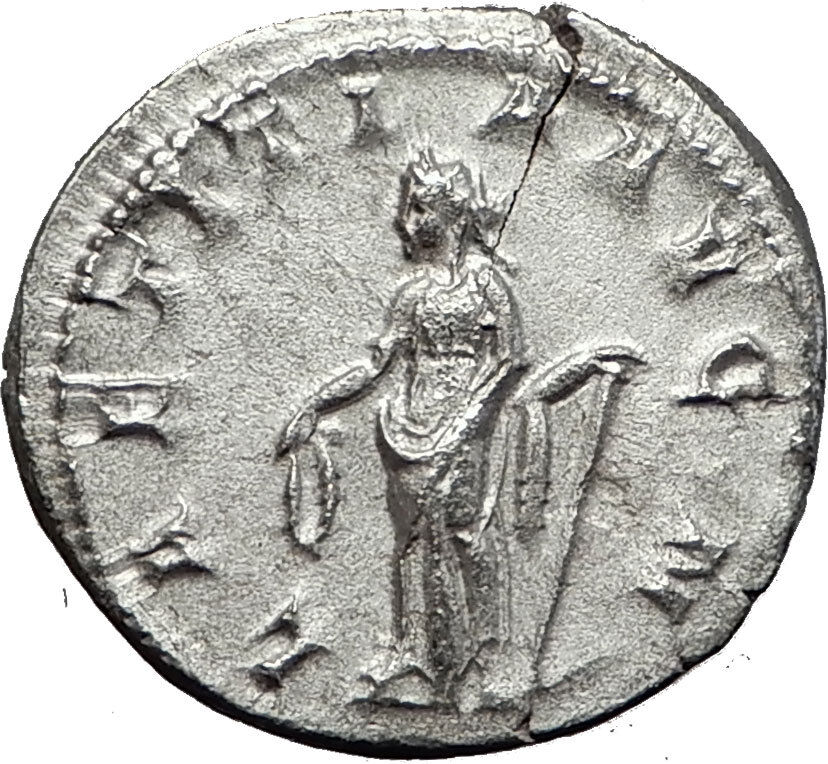 GORDIAN III 241AD Authentic Original Ancient Silver Roman Coin Laetitia i59036