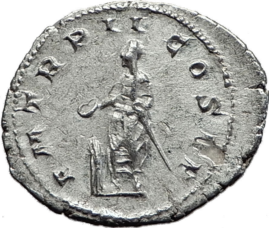 GORDIAN III 240AD Rome Authentic Original Ancient Silver Roman Coin Altar i59040