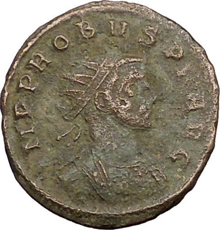 Probus receiving globe from Jupiter Authentic Ancient Roman Coin i39505