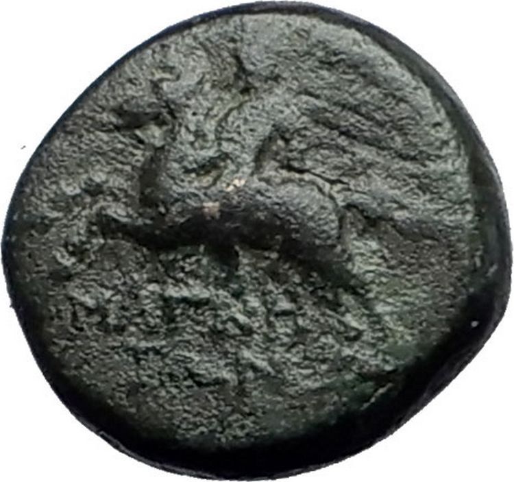 Magnesia ad Maeandrum in Ionia 300BC Apollo Horseman Ancient Greek Coin i59757