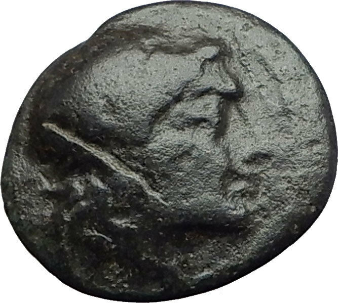 MYRINA in AEOLIS 2-1cBC Authentic Ancient Greek Coin APOLLO AMPHORA LYRE i63143