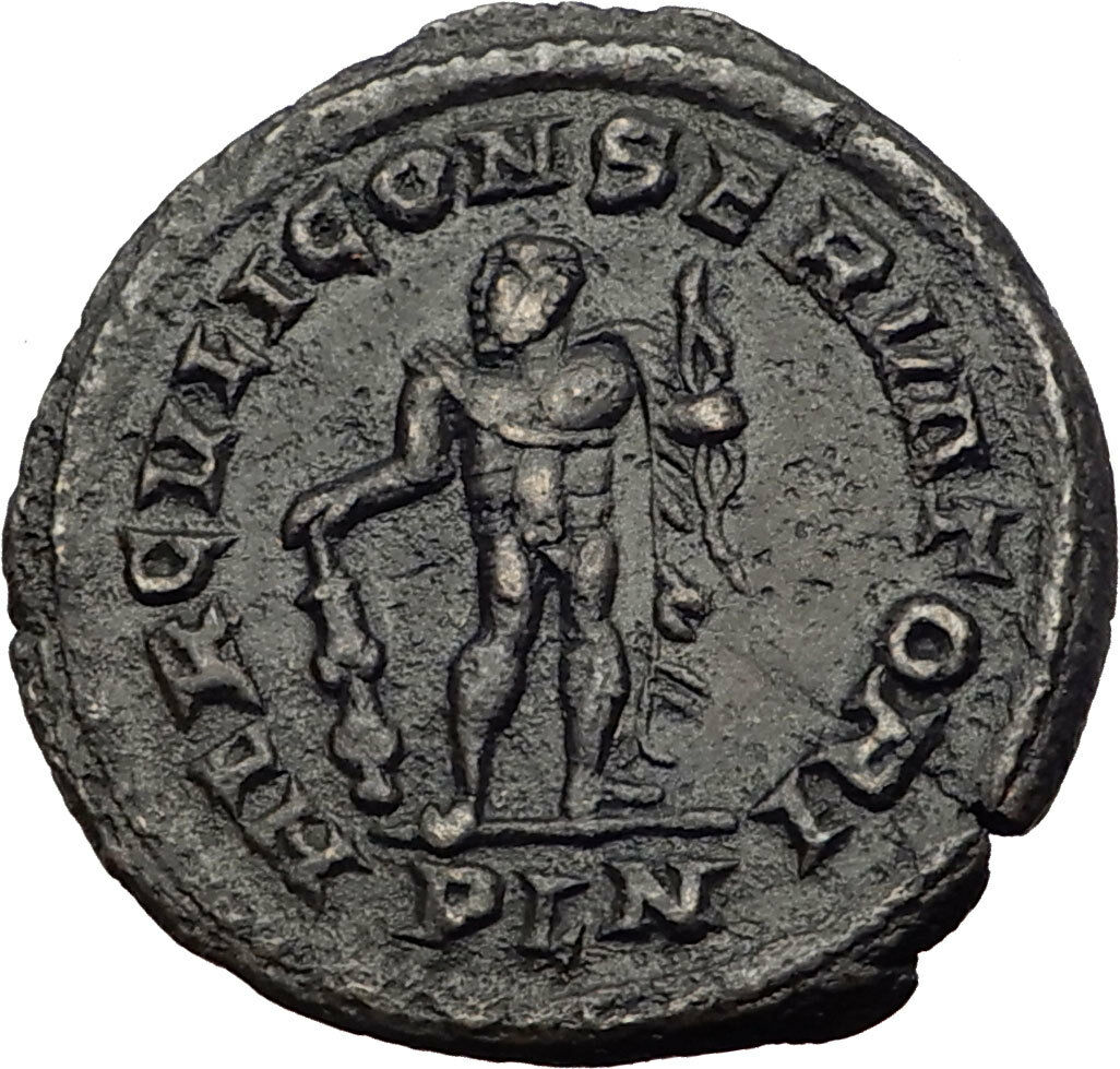 MAXIMIAN 307AD London Londinium Authentic Ancient Roman Coin Hercules i63987