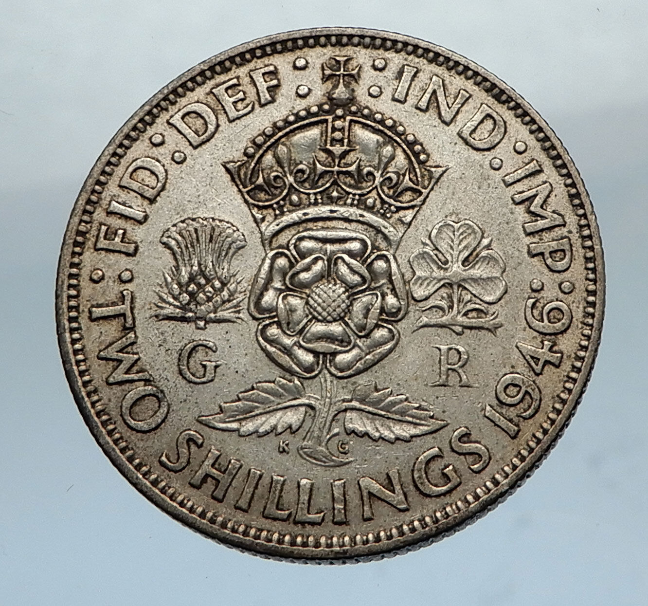 1946 United Kingdom Great Britain GEORGE VI Silver Florin 2Shillings Coin i66882