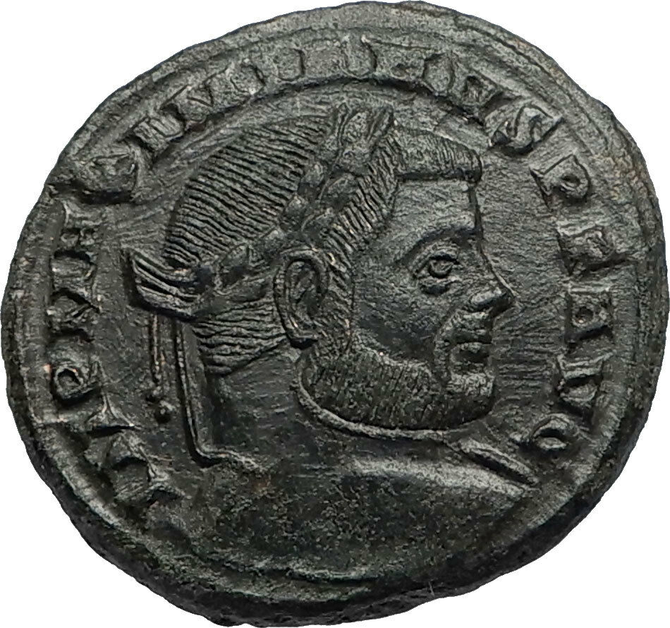 MAXIMIAN Authentic Ancient 310AD Follis Genuine Roman Coin w GENIUS i67072