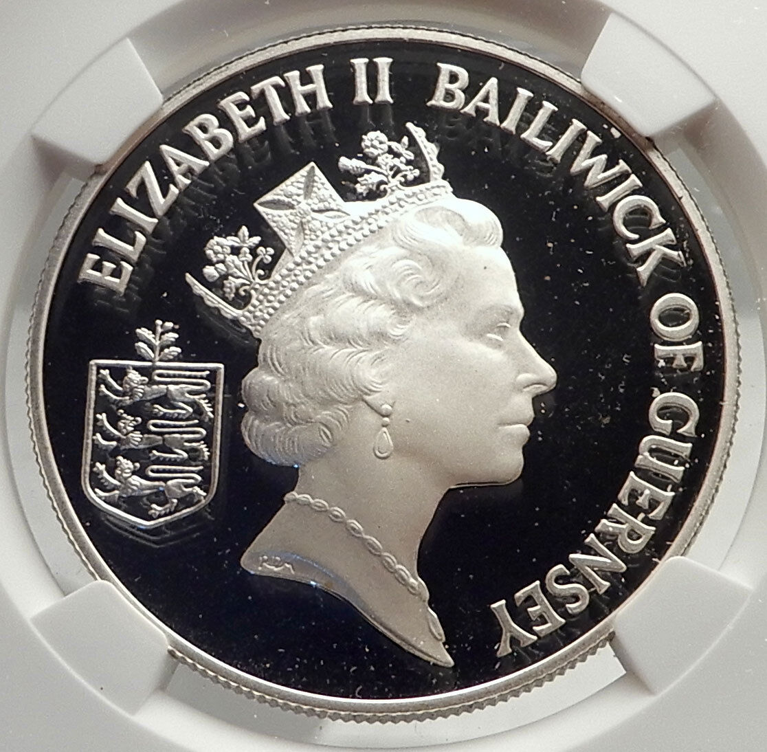 1985 GUERNSEY Channel Island LIBERATION Silver Proof 2 Pounds Coin NGC i71334