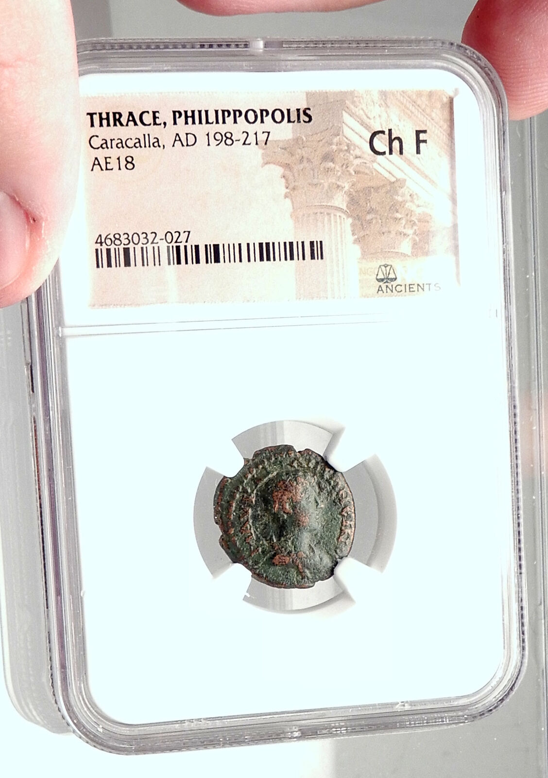 CARACALLA Philippopolis Thrace Genuine Ancient Roman Coin EROS CUPID NGC i72890