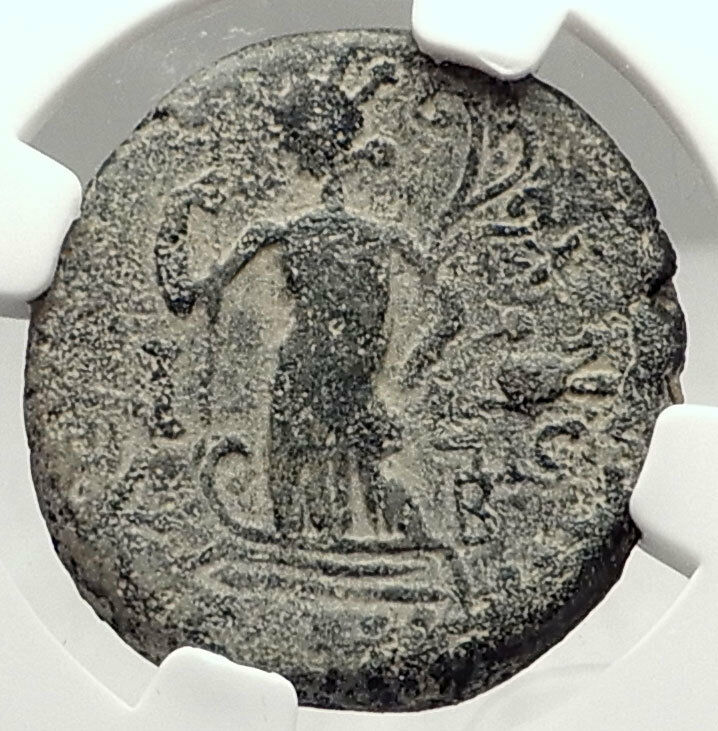 TRAJAN Authentic Ancient ASCALON in Judaea Rare Roman Coin NGC Certified i72857