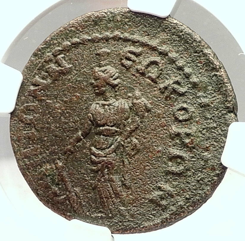 GALLIENUS 253AD Side Pamphylia Authentic Ancient Roman Coin TYCHE NGC i72916