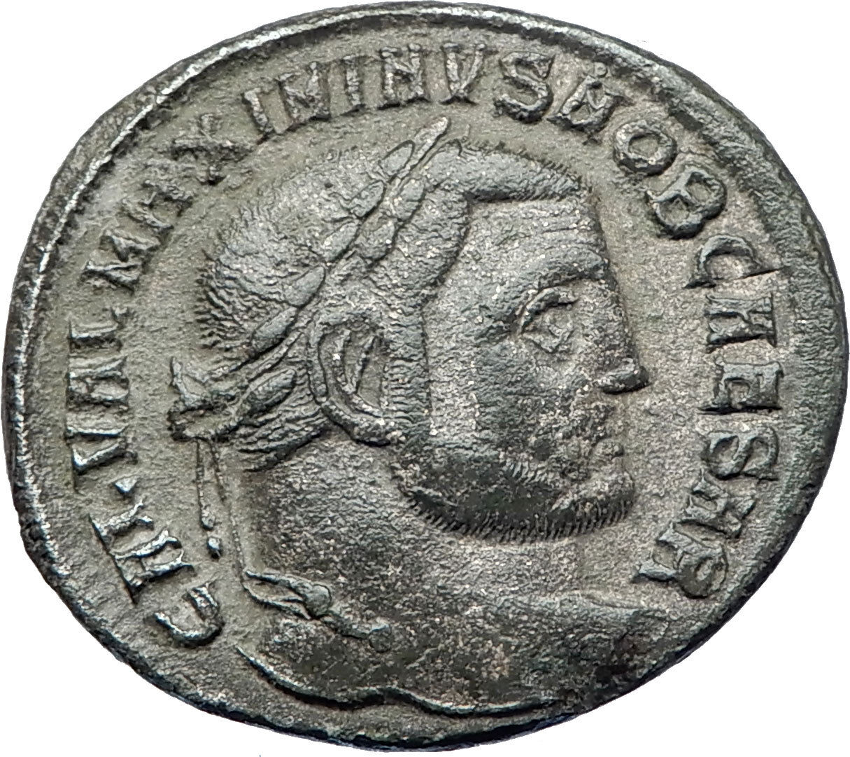 MAXIMINUS II Daia 312AD Big Silvered Ancient Roman Coin GENIUS i73368