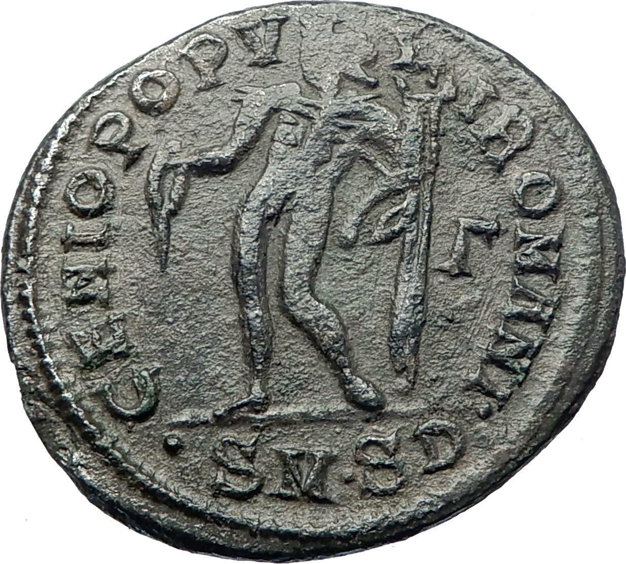 MAXIMINUS II Daia 312AD Big Silvered Ancient Roman Coin GENIUS i73368