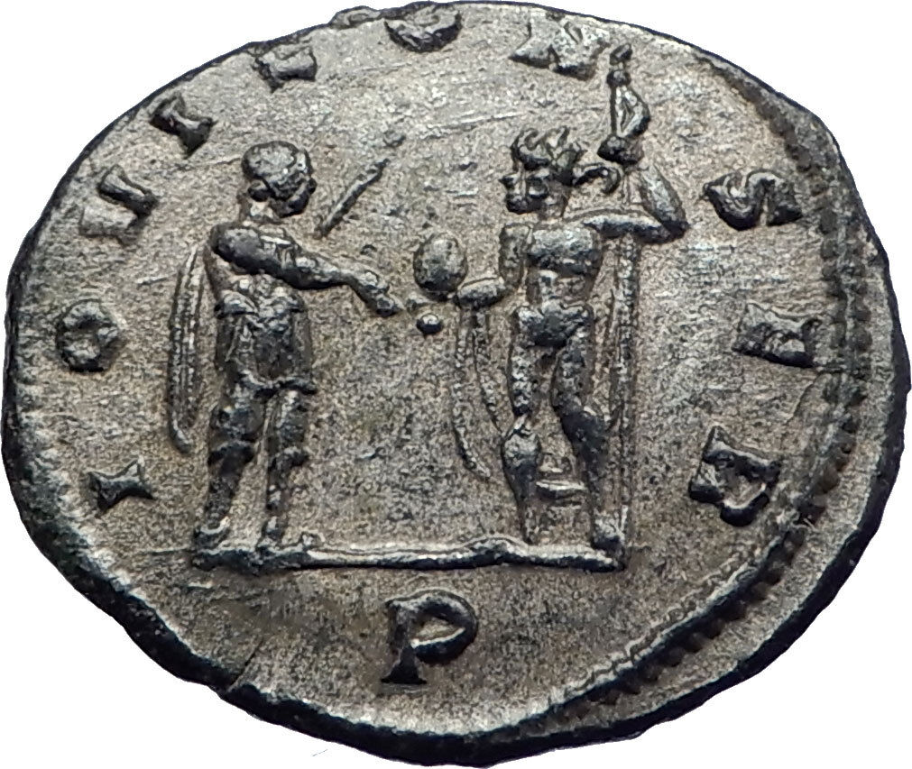 AURELIAN 272AD Authentic Silvered Ancient Roman Coin JUPITER w globe i73392