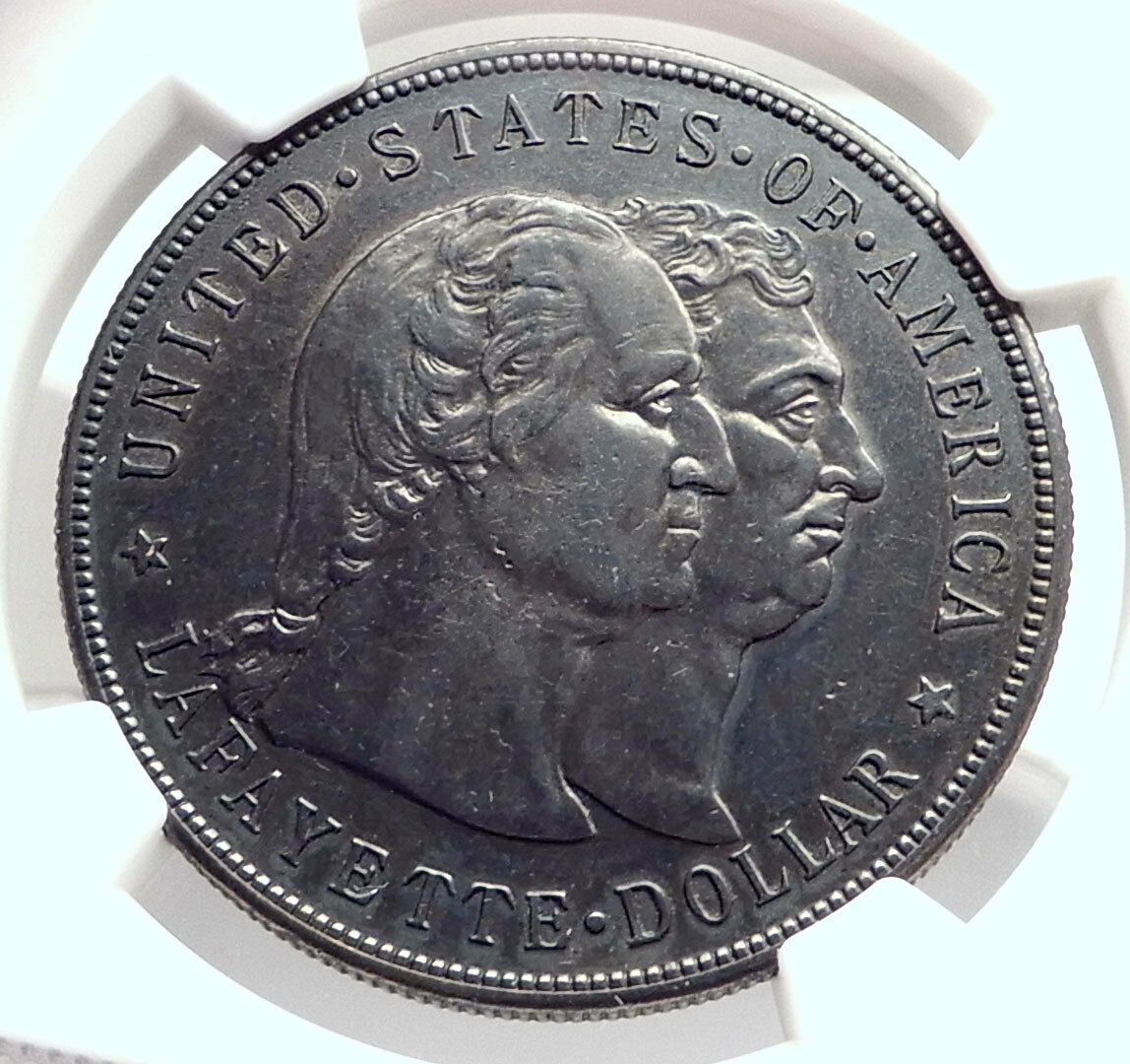 1900 French US Revolutionary War HERO LAFAYETTE Silver Dollar Coin NGC i73346