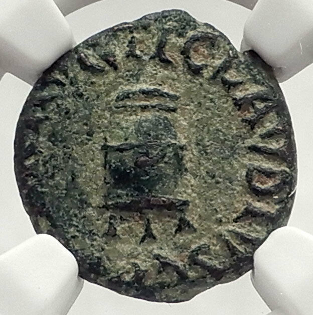 CLAUDIUS - Genuine 41AD Rome Food MODIUS Authentic Ancient Roman Coin NGC i73322