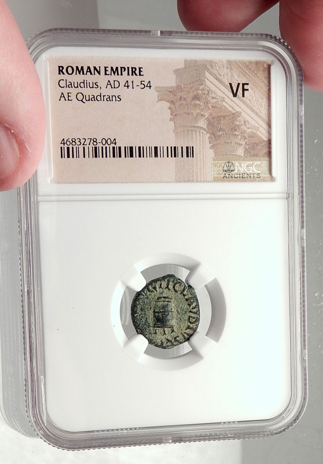 CLAUDIUS - Genuine 41AD Rome Food MODIUS Authentic Ancient Roman Coin NGC i73322