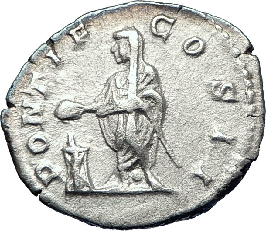 GETA sacrificing over altar 208AD Authentic Silver Ancient Roman Coin i73590