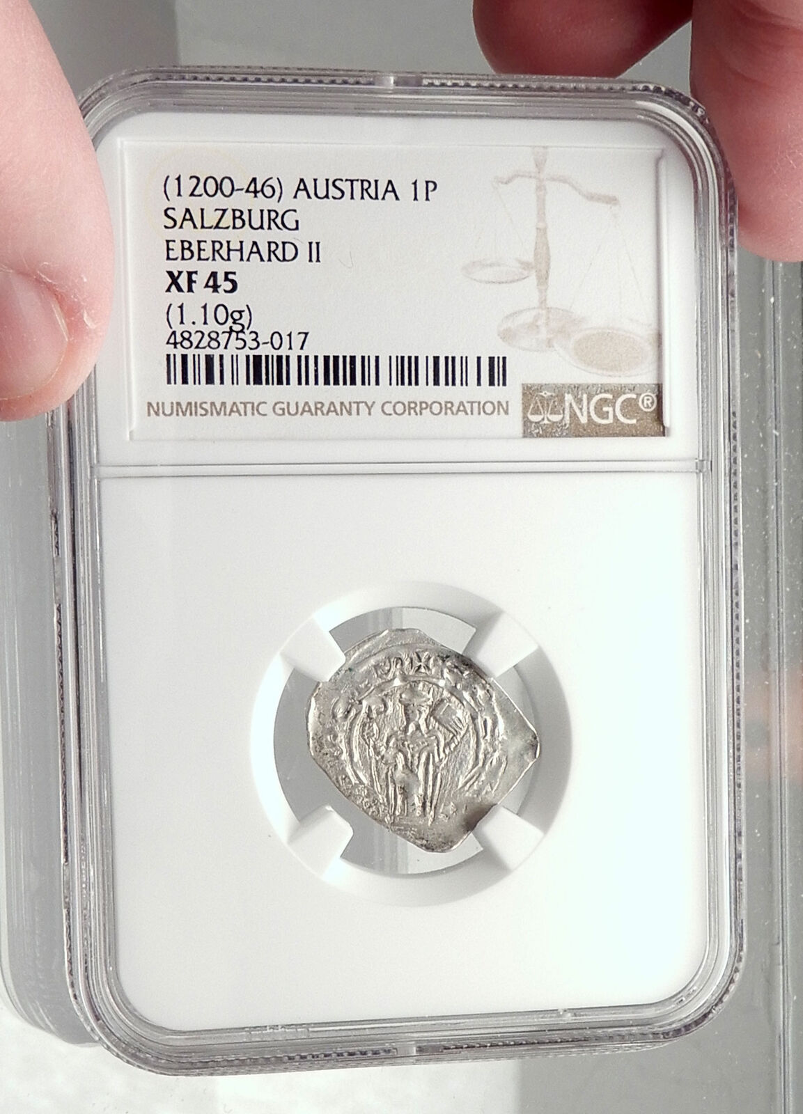 1200 AUSTRIA Salzburg Eberhard II von Regensberg SILVER Antique Coin NGC i73305