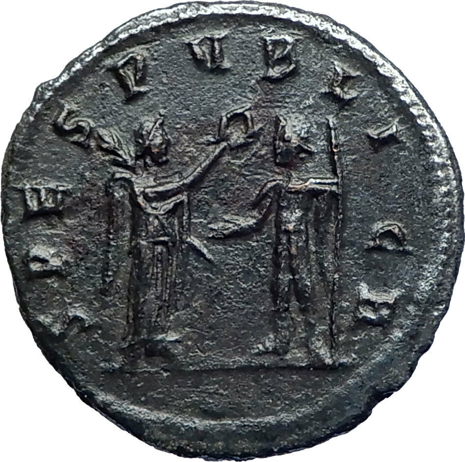 TACITUS receiving wreath from Victory Nike 275AD Ancient Roman Coin i73705