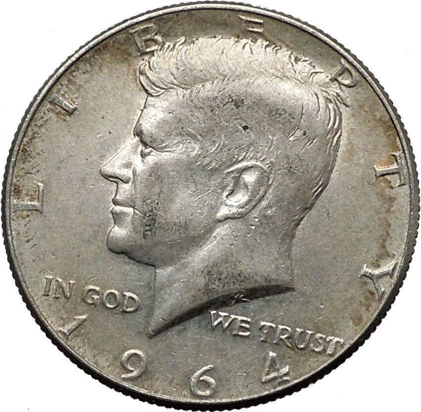 1964 President John F. Kennedy Silver Half Dollar United States USA Coin i44597