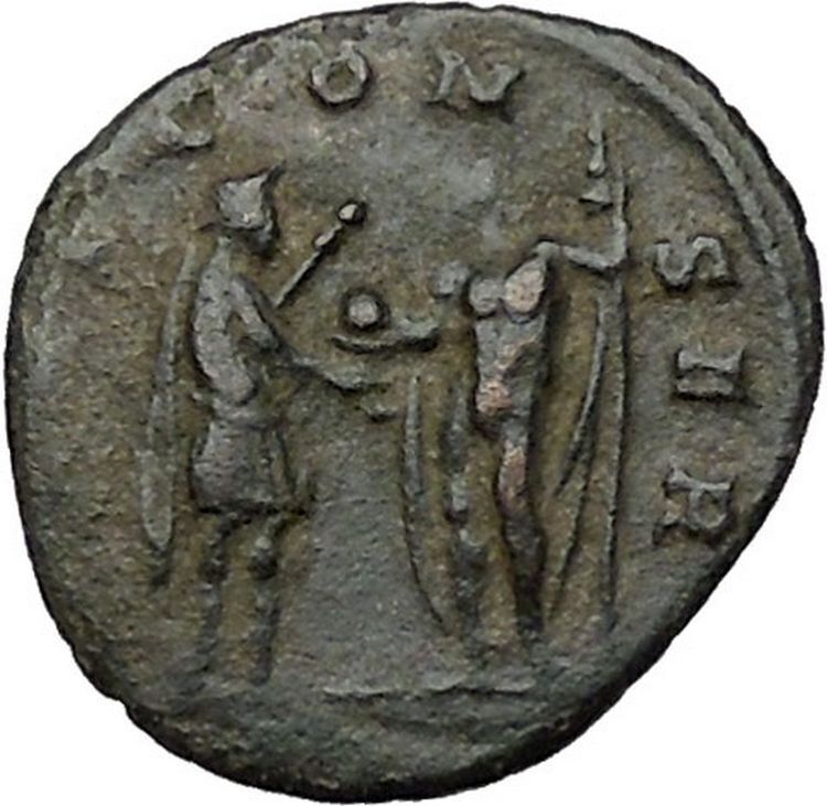 AURELIAN receiving globe from nude Jupiter 272AD Ancient Roman Coin i40883