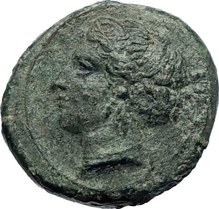 SYRACUSE in SICILY Authentic Ancient 415BC Greek Coin NYMPH & DOLPHINS i73834