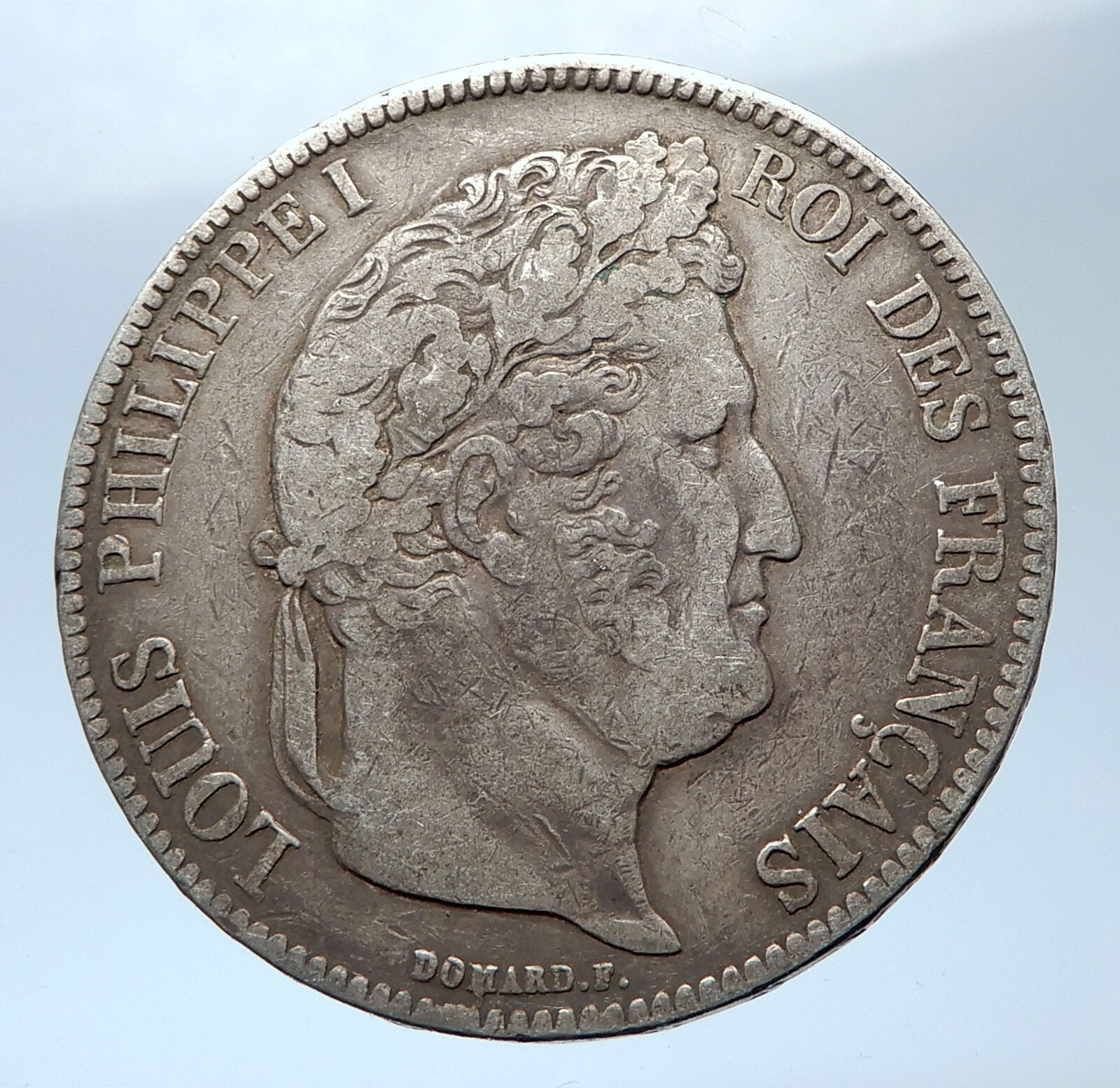 1838 FRANCE King Louis Philippe I French Antique Silver 5 Francs Coin i73917