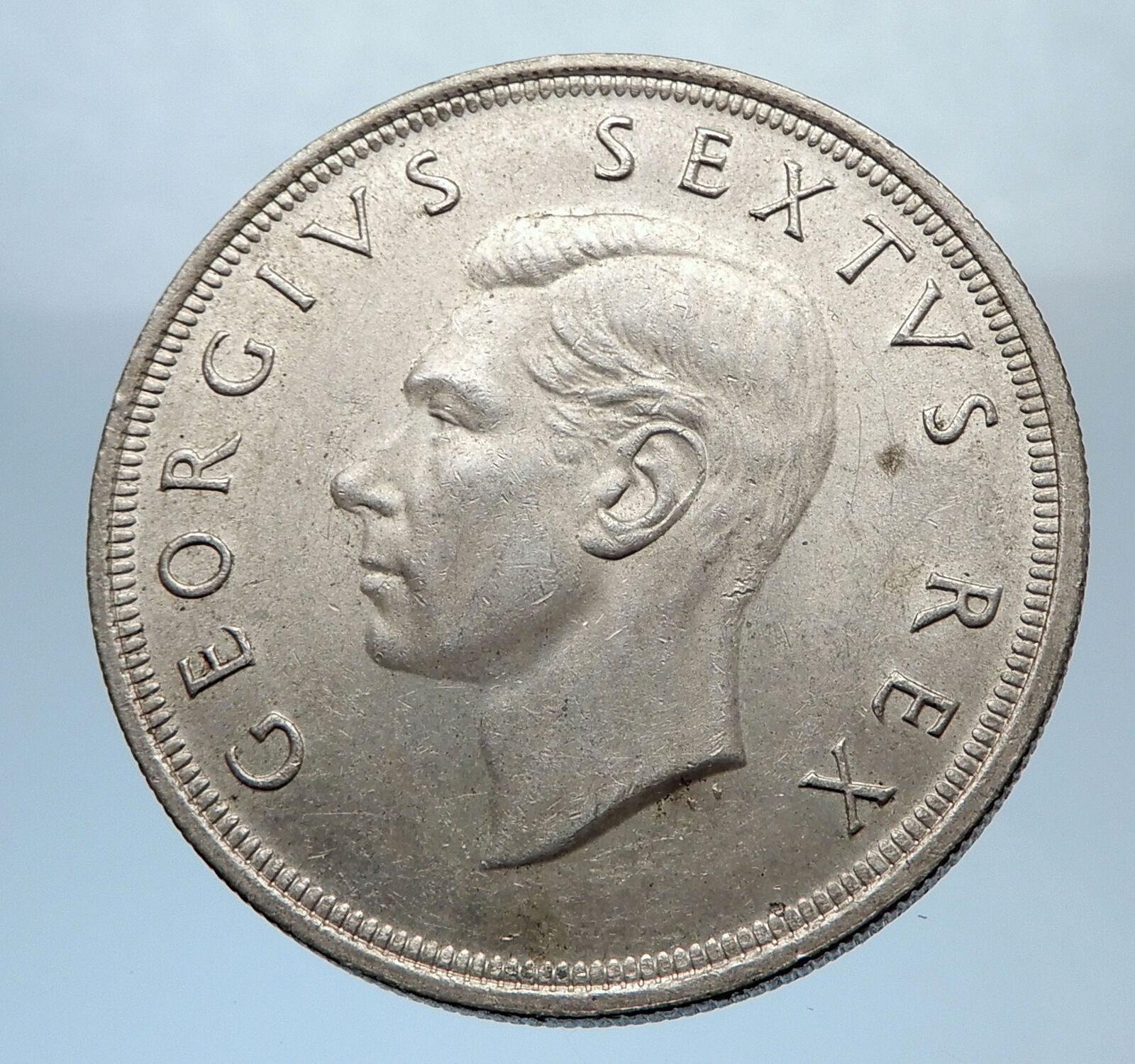 1952 SOUTH AFRICA 300th Cape Town Riebeeck w SHIP Silver 5 Shillings Coin i72473