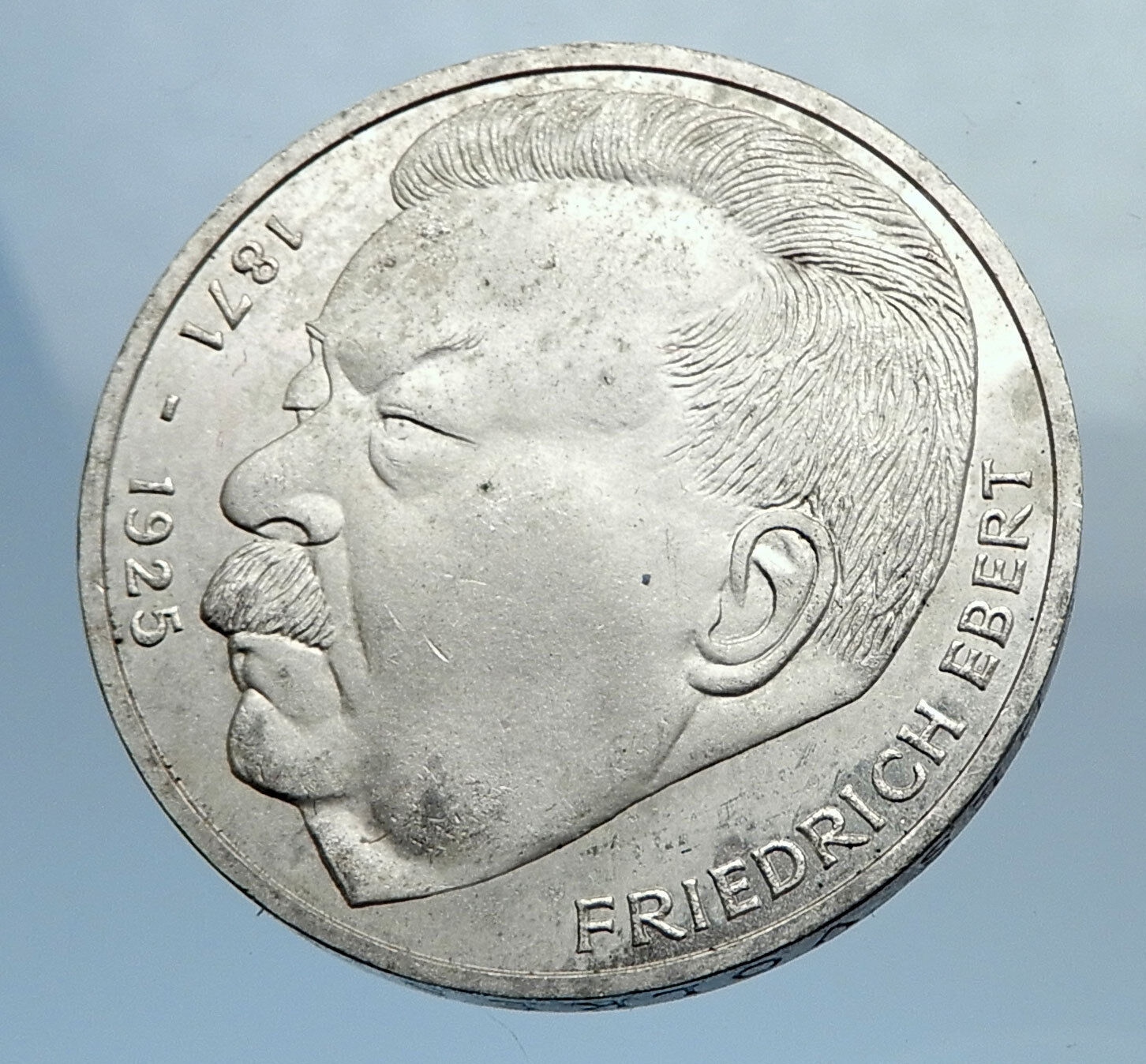 1975 GERMANY Politician Friedrich Ebert Antique Silver 5 Mark GERMAN Coin i71975