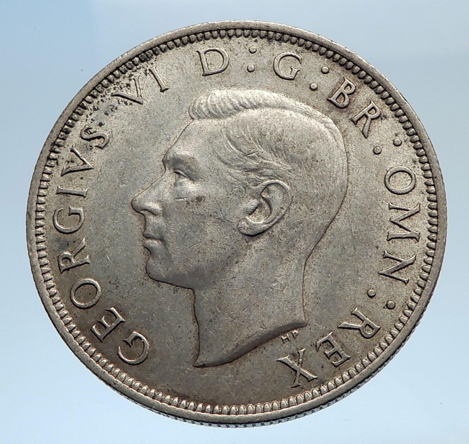 1942 Great Britain UK United Kingdom King George VI SILVER 1/2 Crown Coin i74278