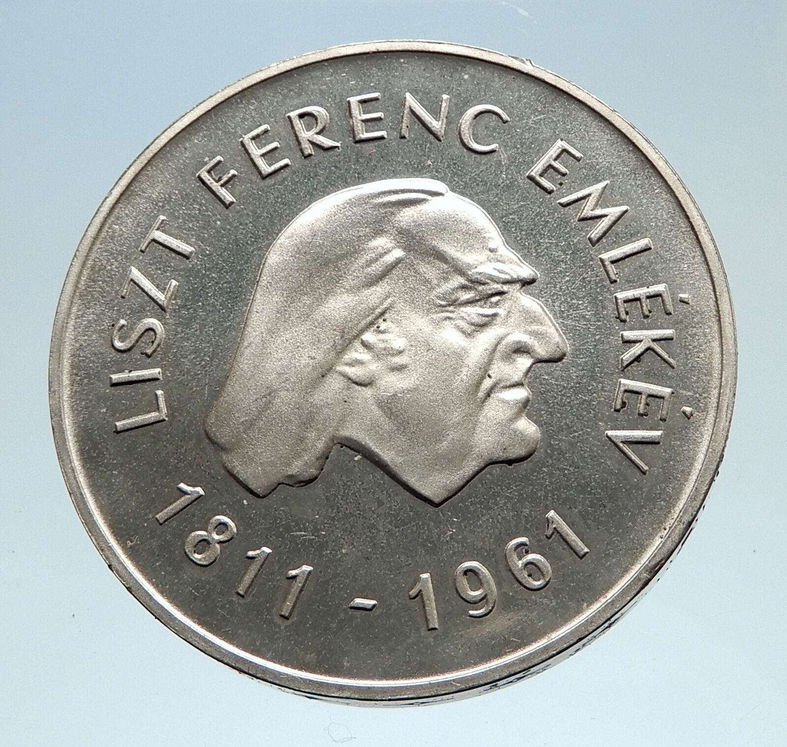 1961 HUNGARY Composer Franz Liszt Genuine Antique Silver 50 Forint Coin i75148